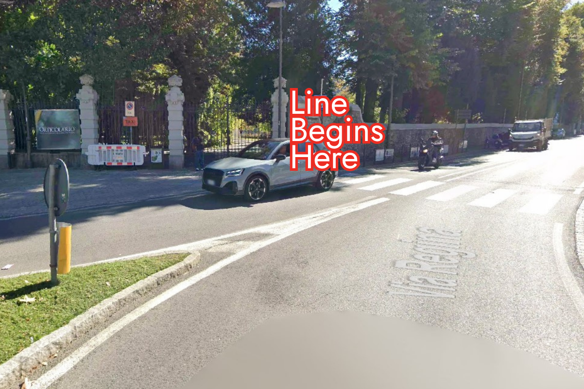 Line start point along Via Regina