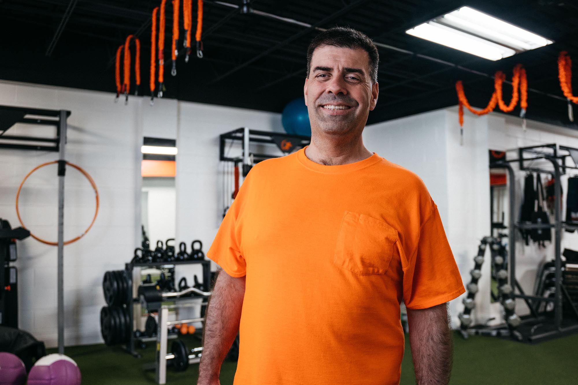 Studio portrait with rim lighting