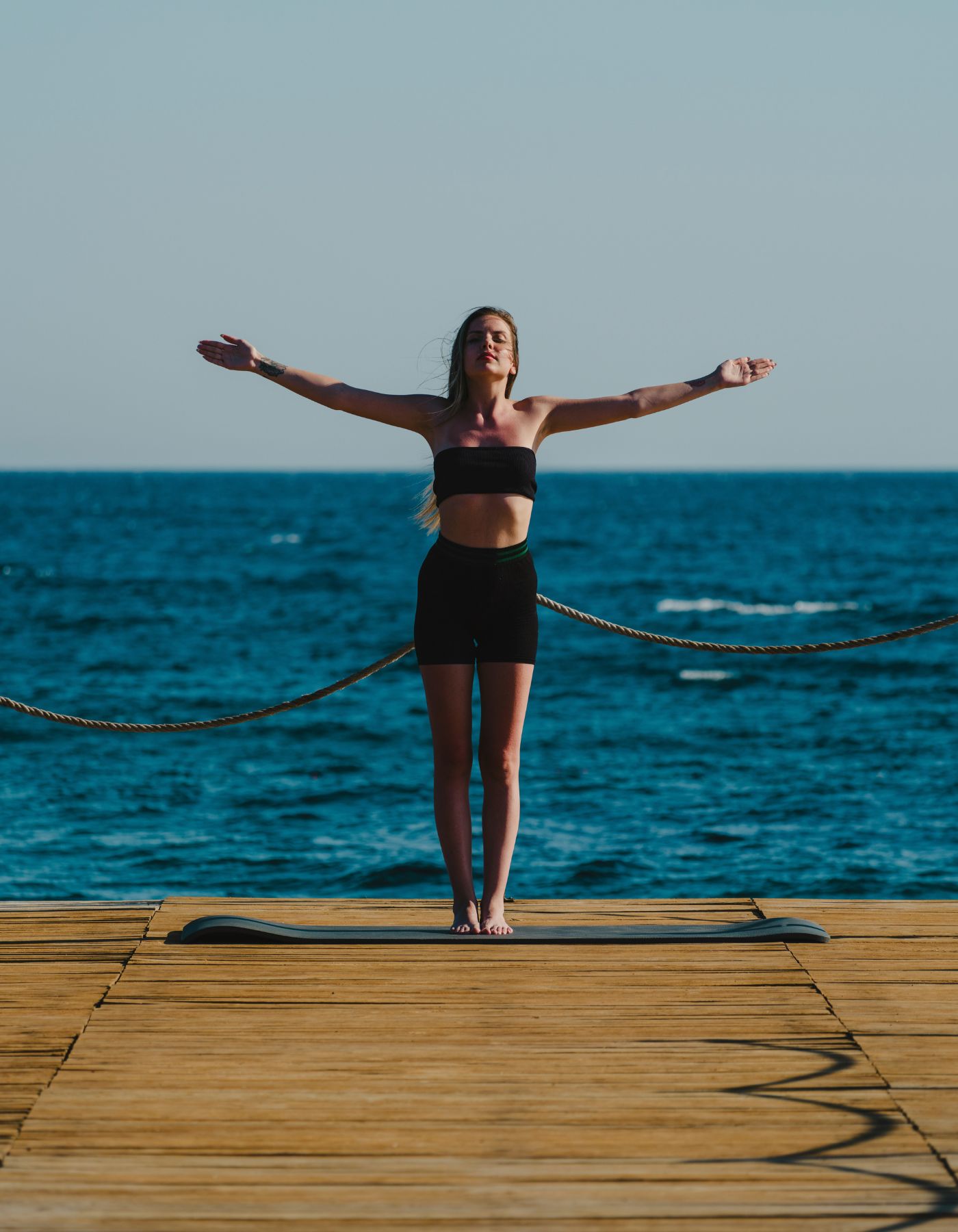 Woman embracing wellness